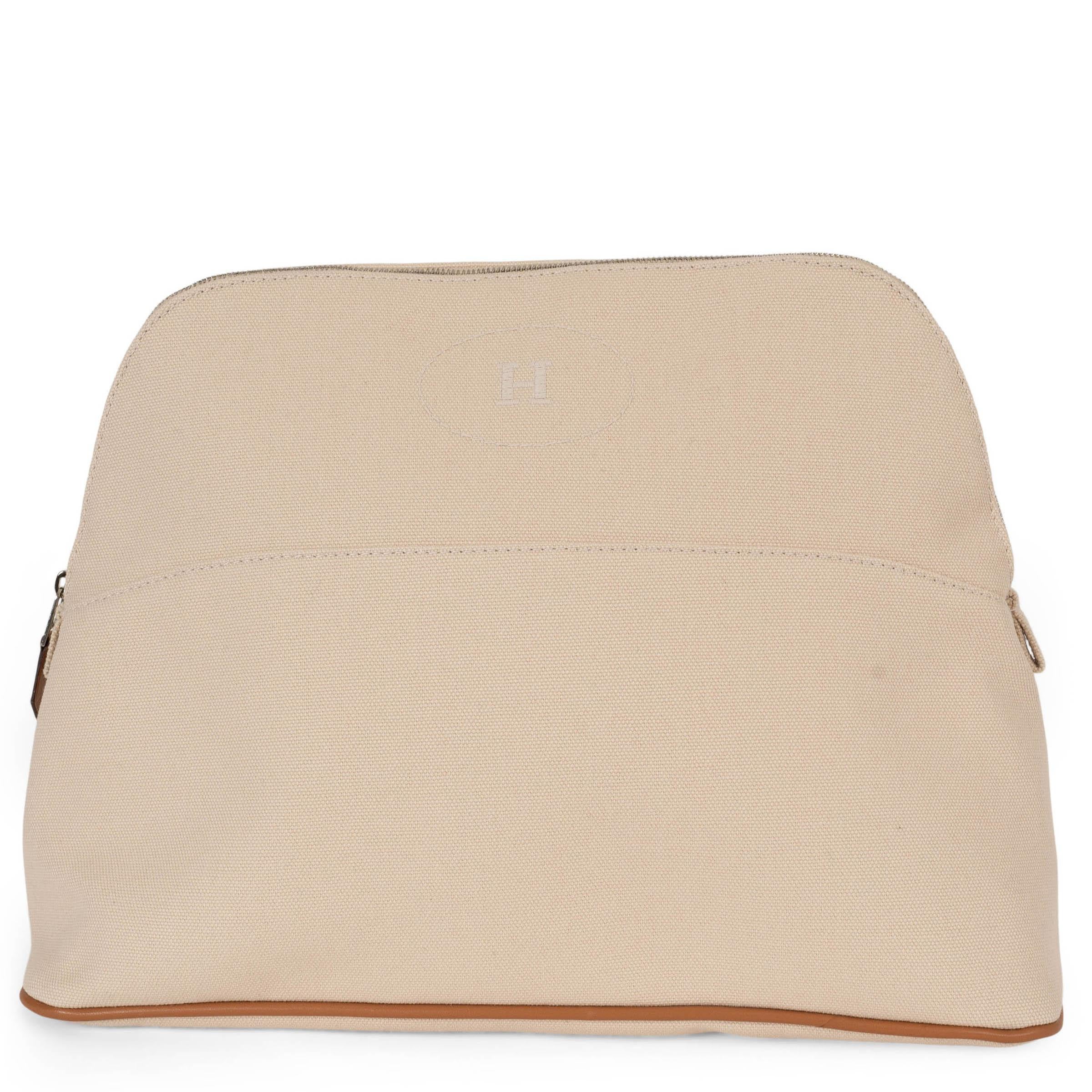 Bolso HERMES Naturel lona beige BOLIDE 31 VANITY CASE en venta
