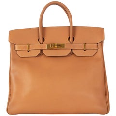 HERMES Naturel beige Epsom leather HAUT A COURROIES 32 HAC Bag