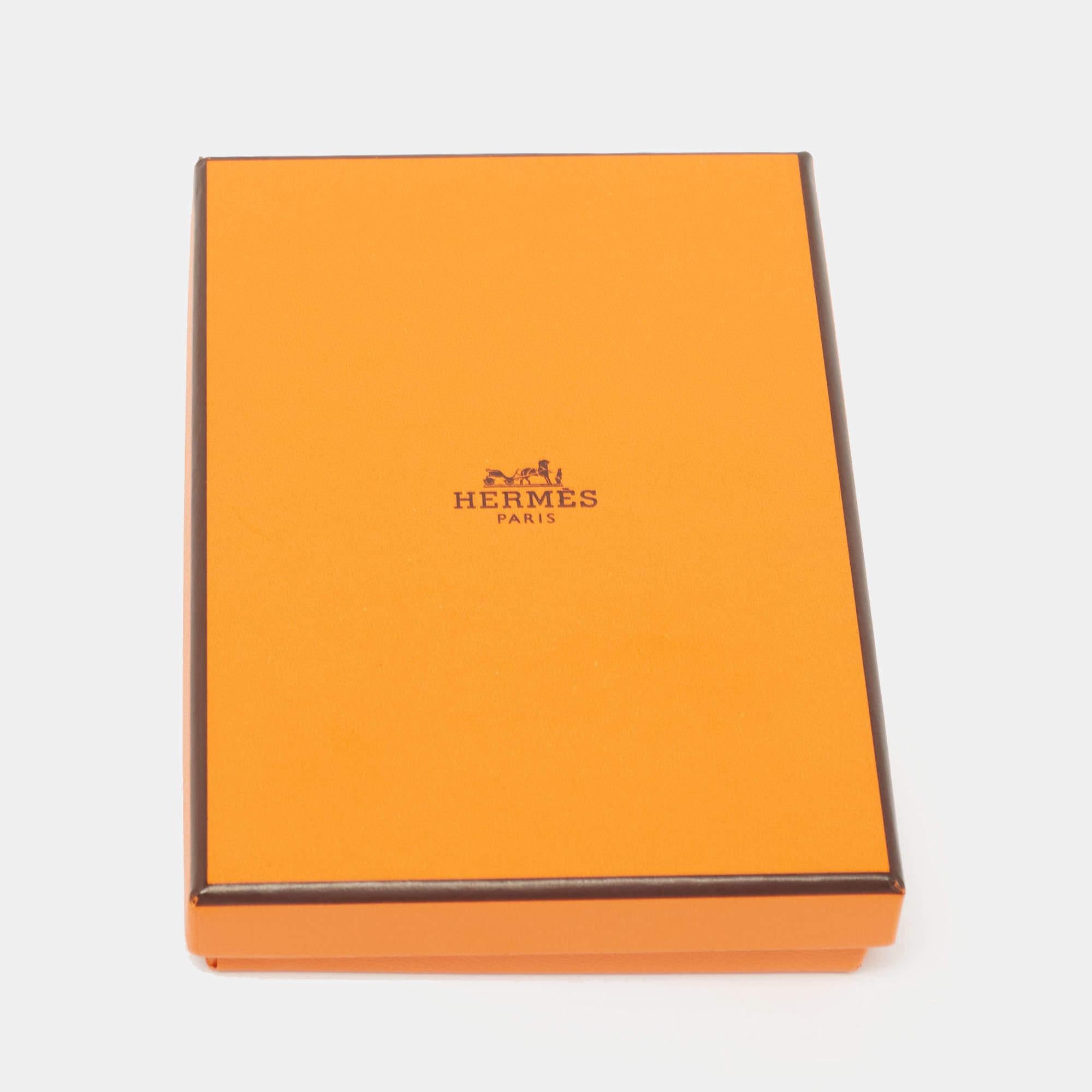 Hermes Naturel/Bleu Petrole Veau Butler Leather and Lizard Oran Nano Bag Charm In Good Condition In Dubai, Al Qouz 2