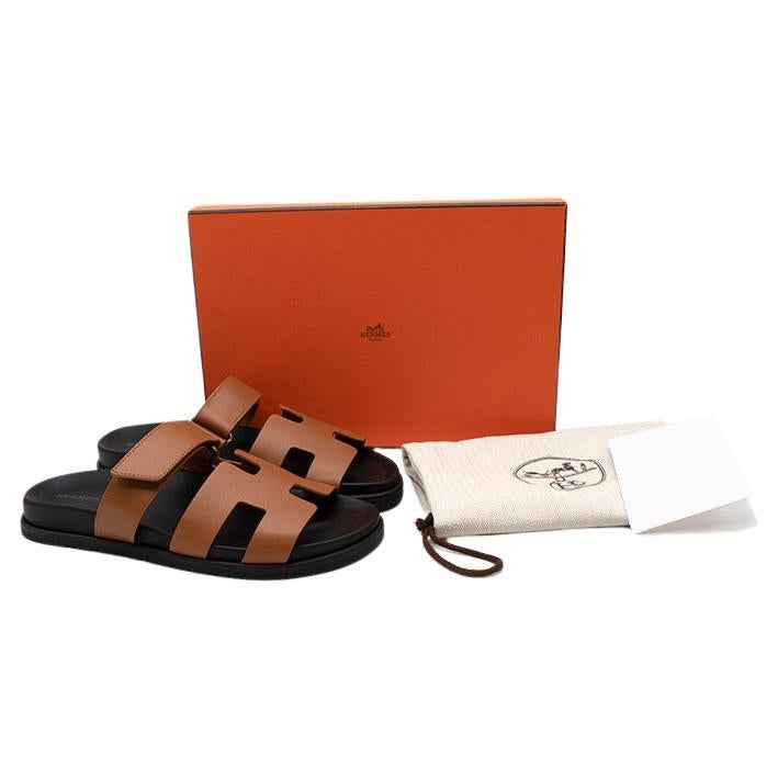 Hermes Naturel Calfskin Chypre Sandal - Size 40 For Sale