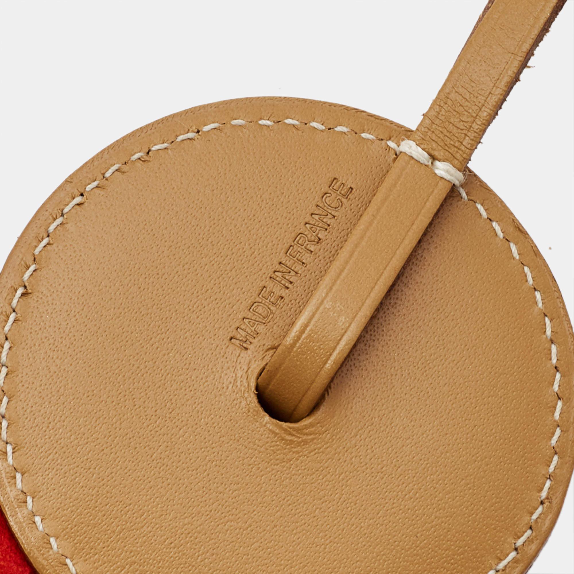 Orange Hermes Naturel/Capucine/Cornaline Vache Hunter Milo Leather Flot Bag Charm