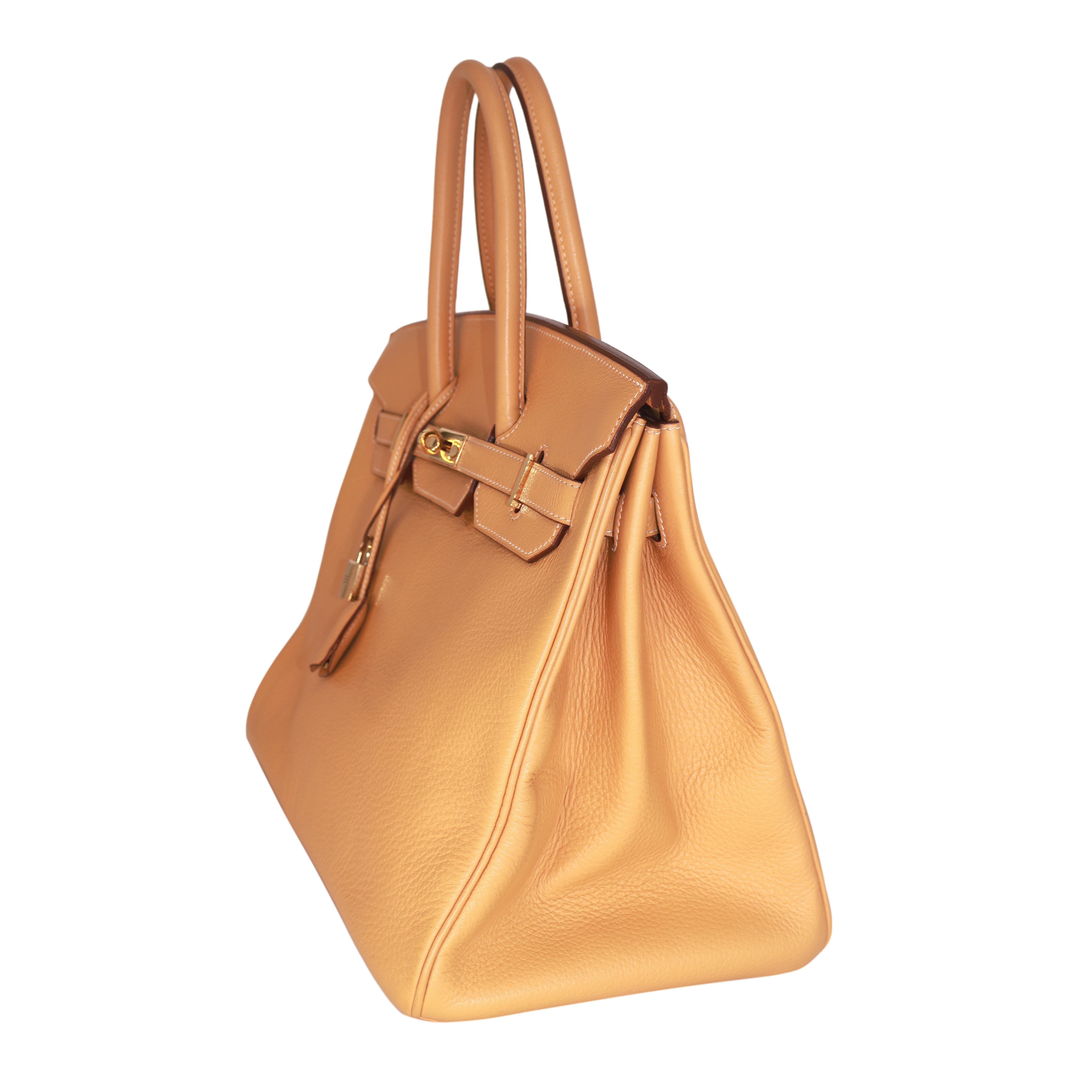 Or Sac Birkin de 35 cm en cuir Naturel Clèmence, avec des accessoires en or, 1999. en vente