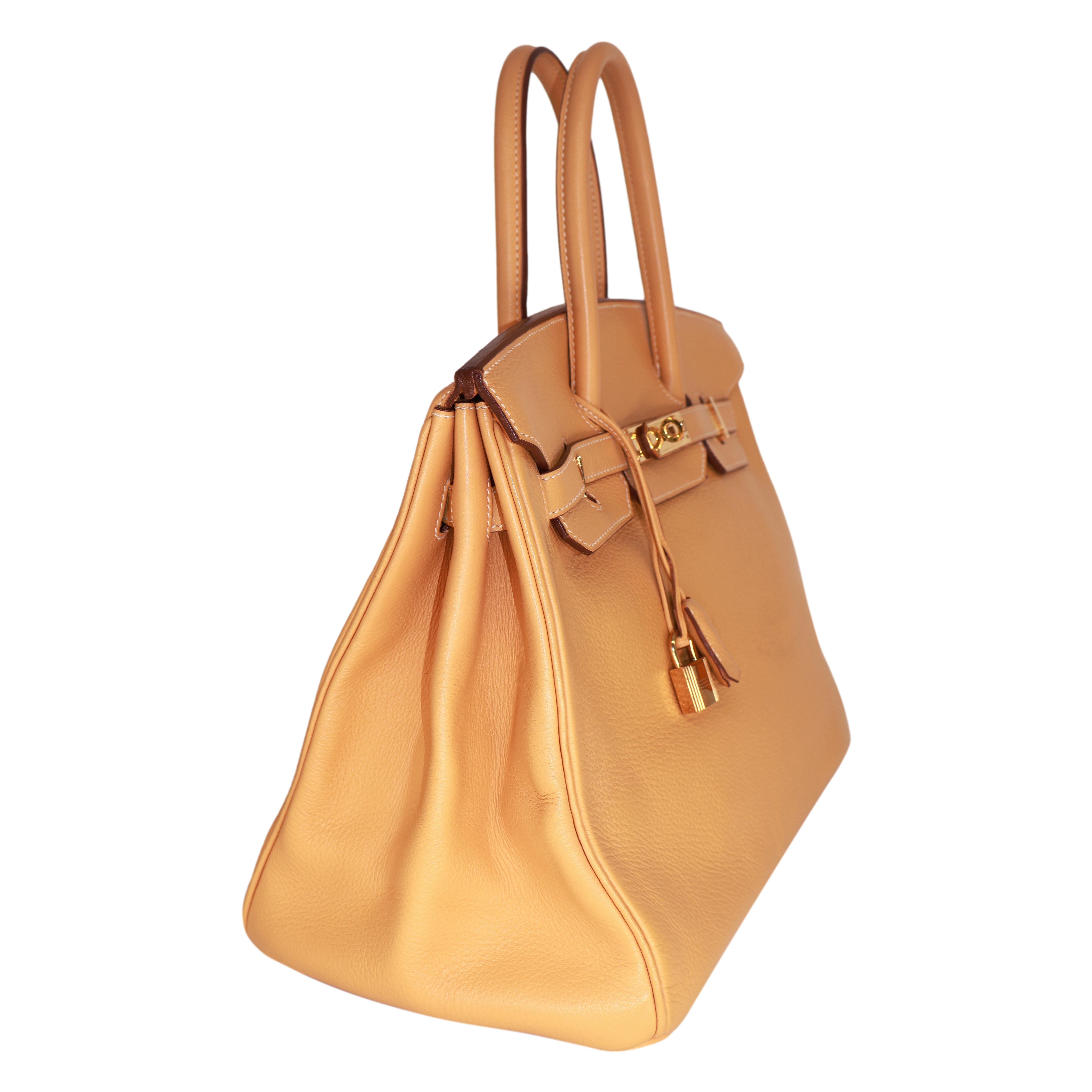 Sac Birkin de 35 cm en cuir Naturel Clèmence, avec des accessoires en or, 1999. Bon état - En vente à Banner Elk, NC