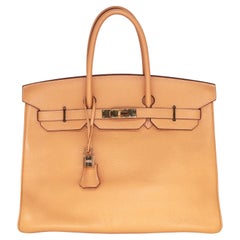 Sac Birkin de 35 cm en cuir Naturel Clèmence, avec des accessoires en or, 1999.