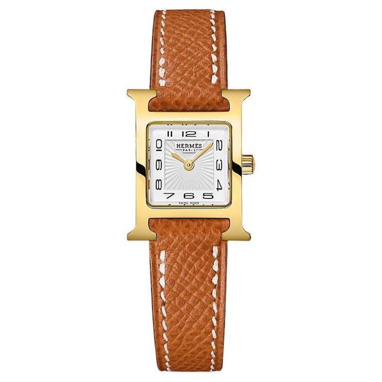 Hermés Naturel Heure H watch, 17.2 x 17.2 mm For Sale at 1stDibs