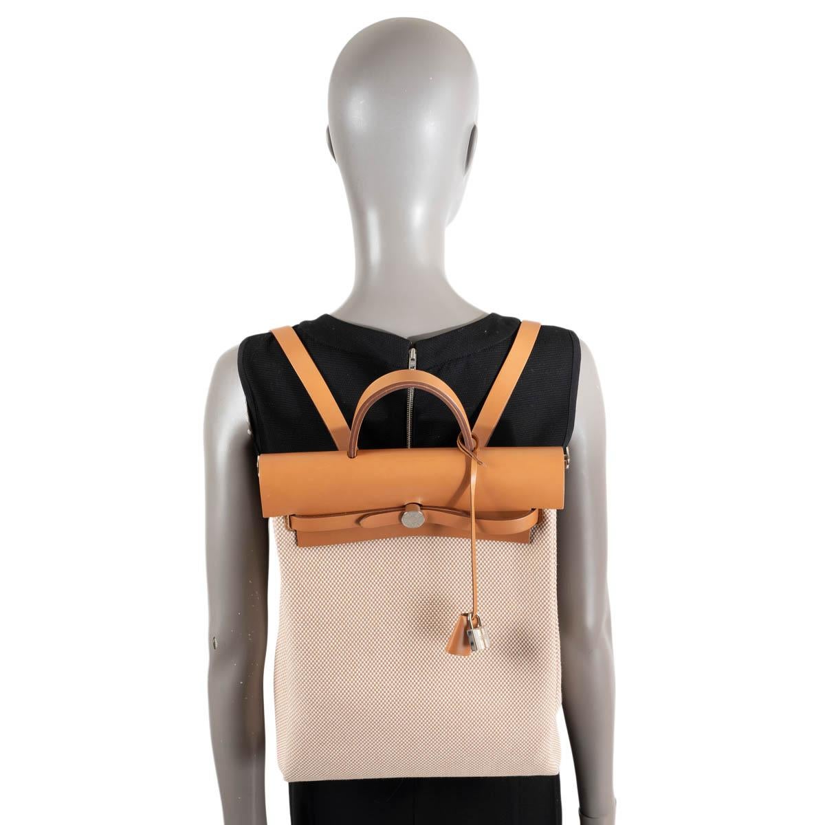 HERMES Naturel Hunter / Criss Viking HERBAG A DOS ZIP RETOURNE Backpack Bag For Sale 7