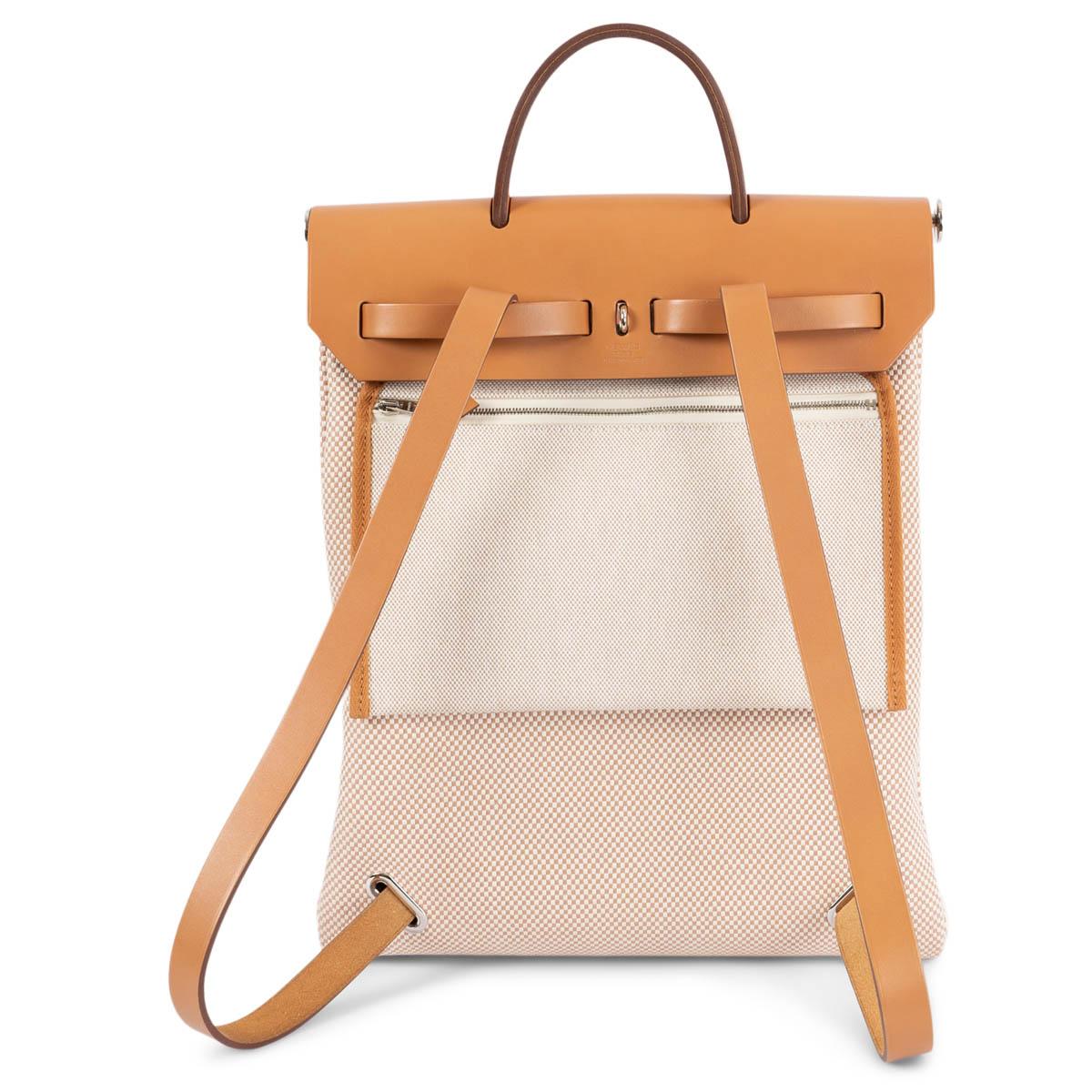Beige HERMES Naturel Hunter / Criss Viking HERBAG A DOS ZIP RETOURNE Backpack Bag For Sale