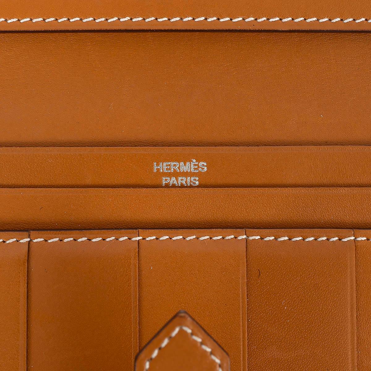 HERMES Naturel Sable brown Butler leather BEARN SOUFFLET Bi-Fold Wallet For Sale 2