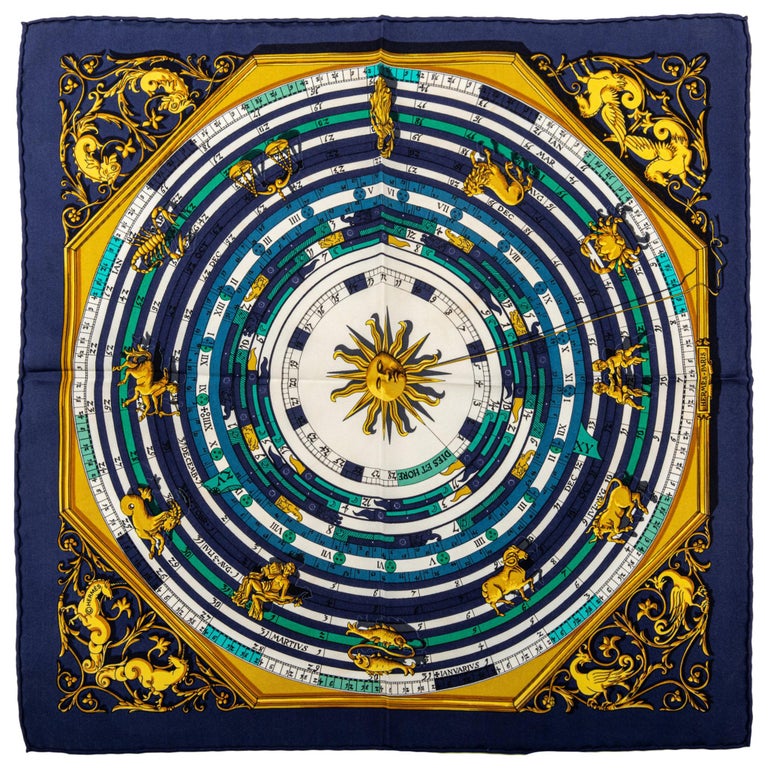 Carré HERMÈS Astrologie Nouvelle - Soie 90x90cm - Occasion Rare - Édition 2012