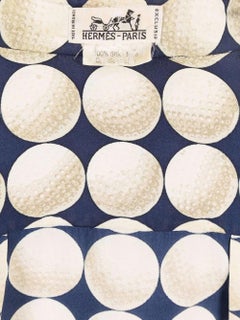 Hermes Navy Balles de Golf by C Vauzelles Seidenhemd