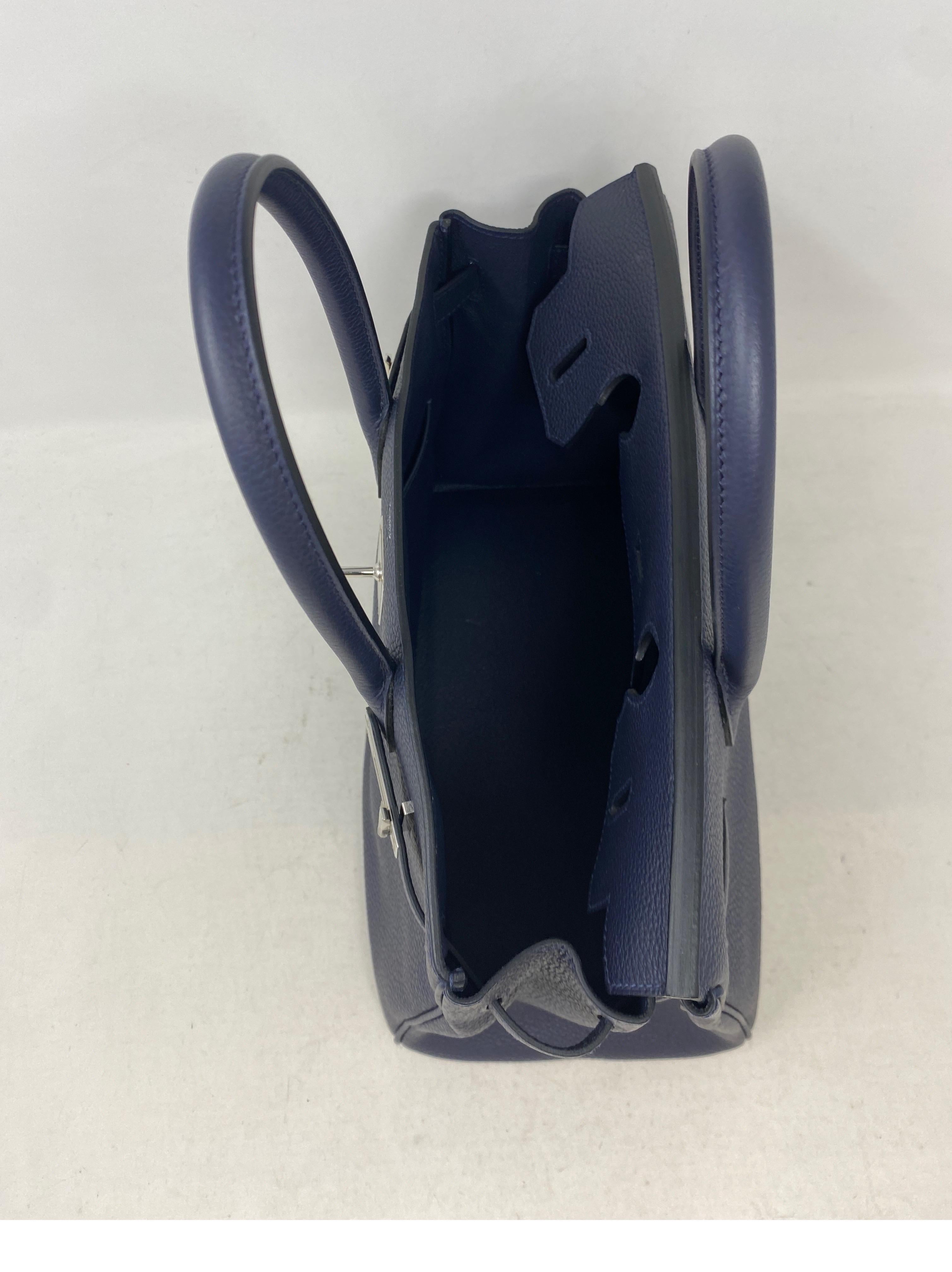 Hermes Navy Birkin 30 Bag 5