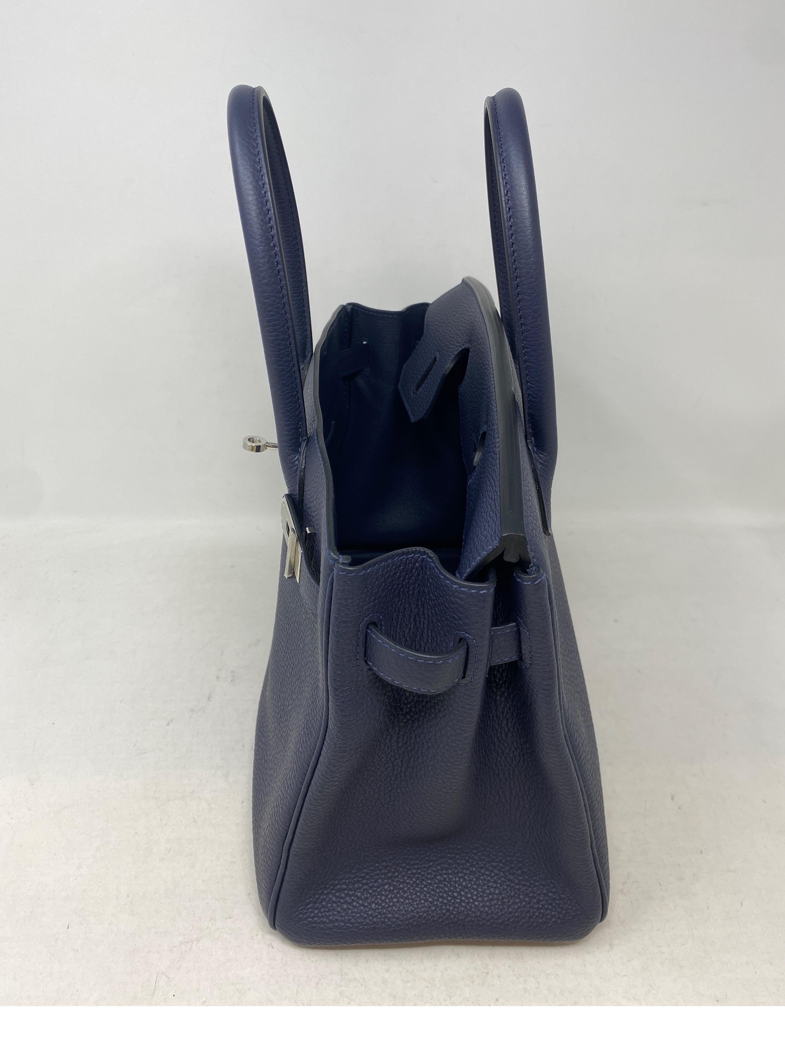Hermes Navy Birkin 30 Bag 6