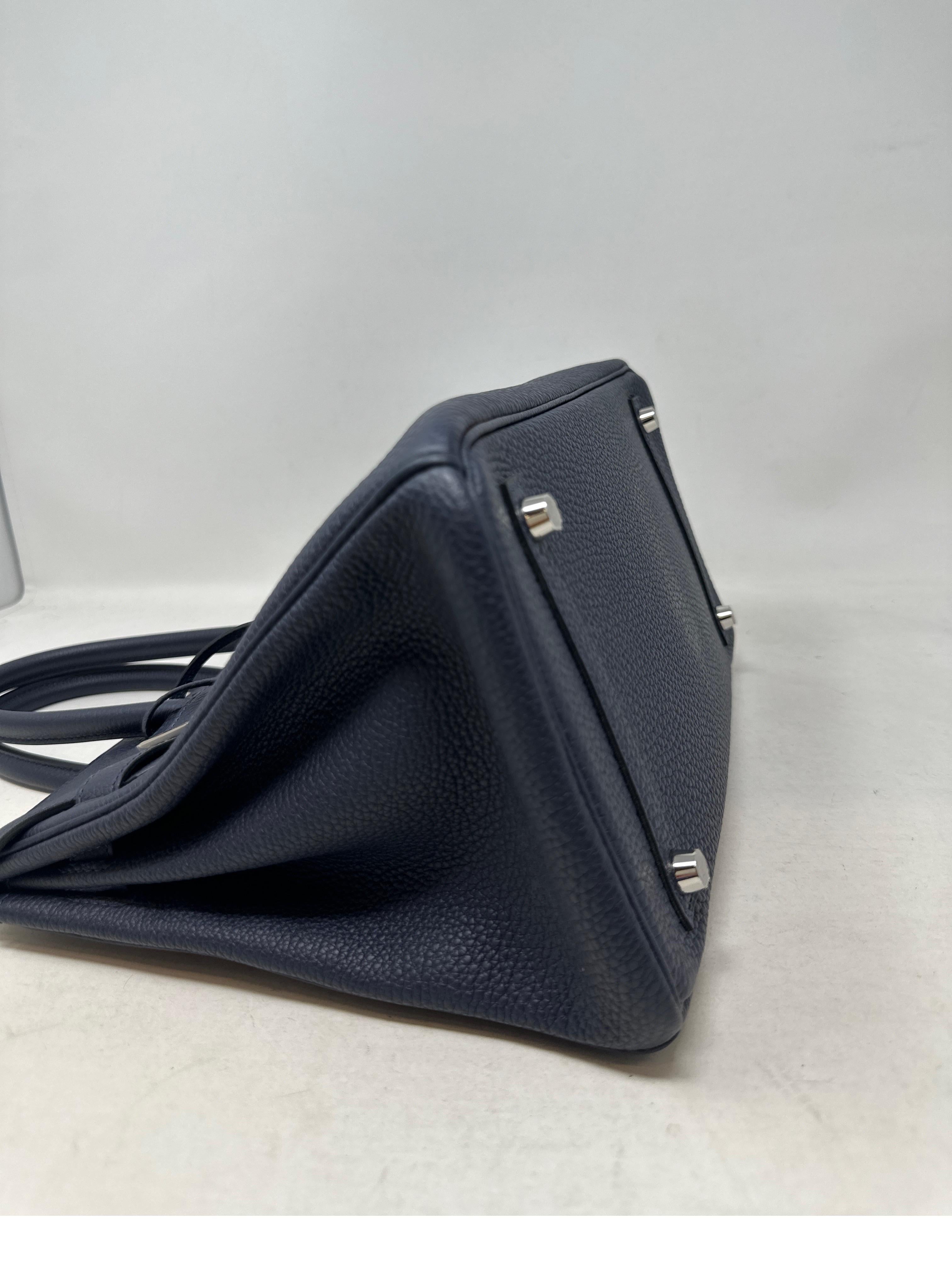 Hermes Navy Birkin 30 Bag 8