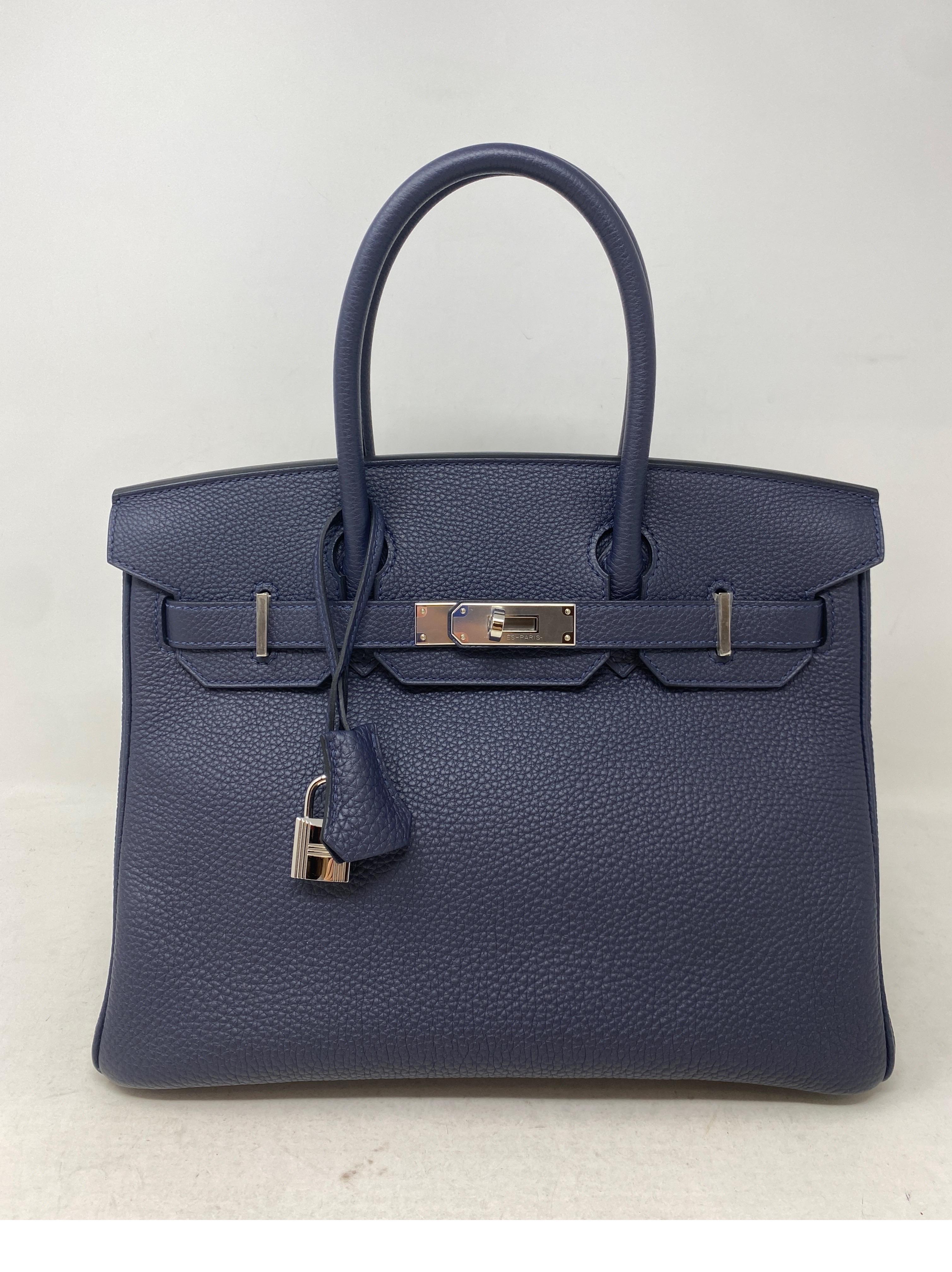 Hermes Navy Birkin 30 Bag 8