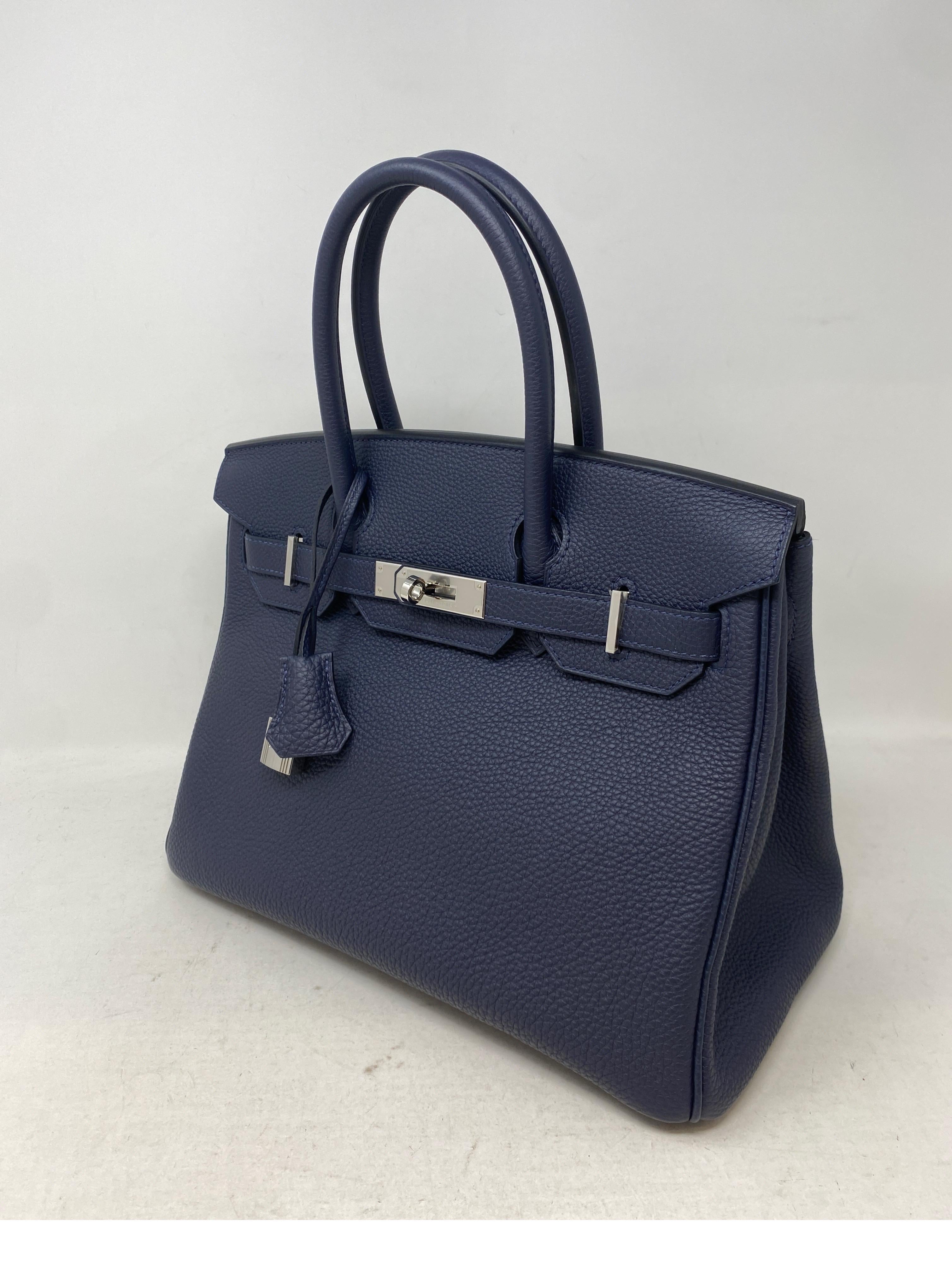 Hermes Navy Birkin 30 Bag 10