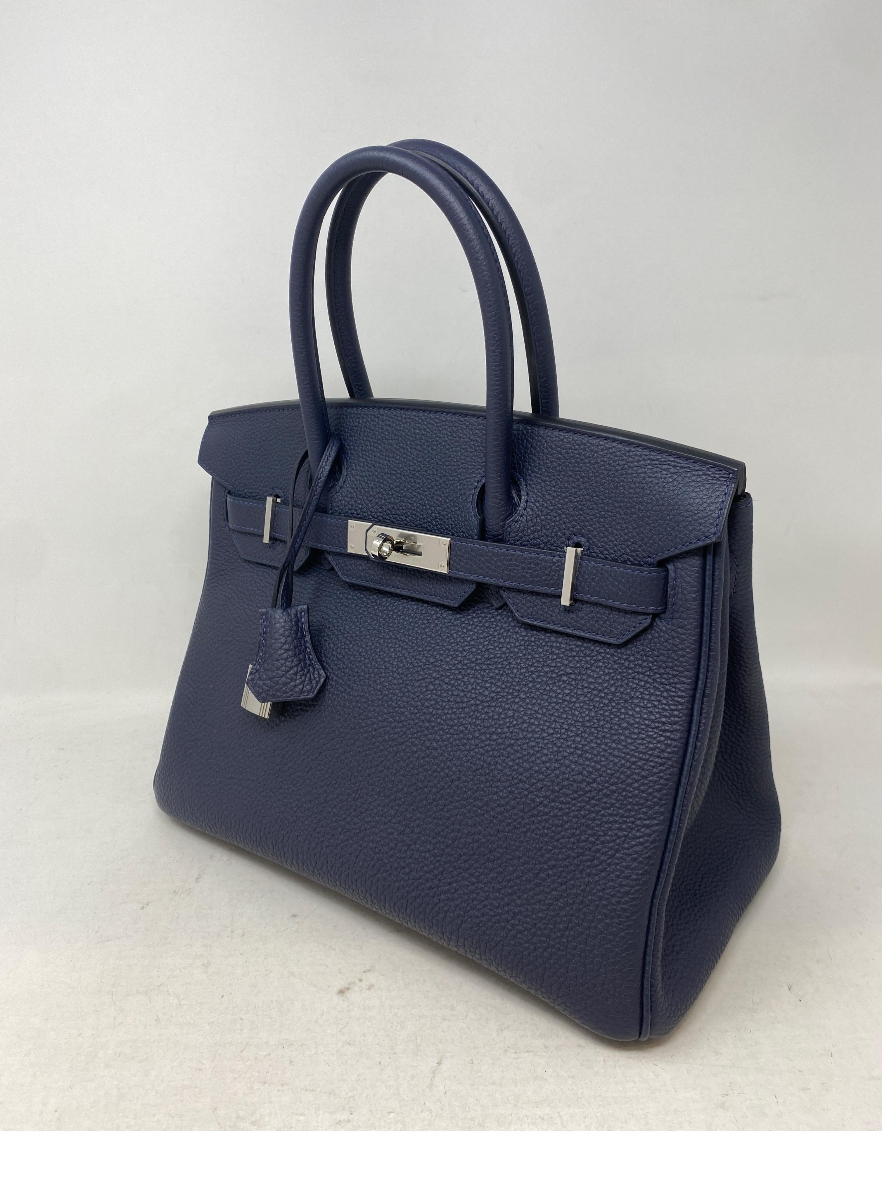 Hermes Navy Birkin 30 Bag  10