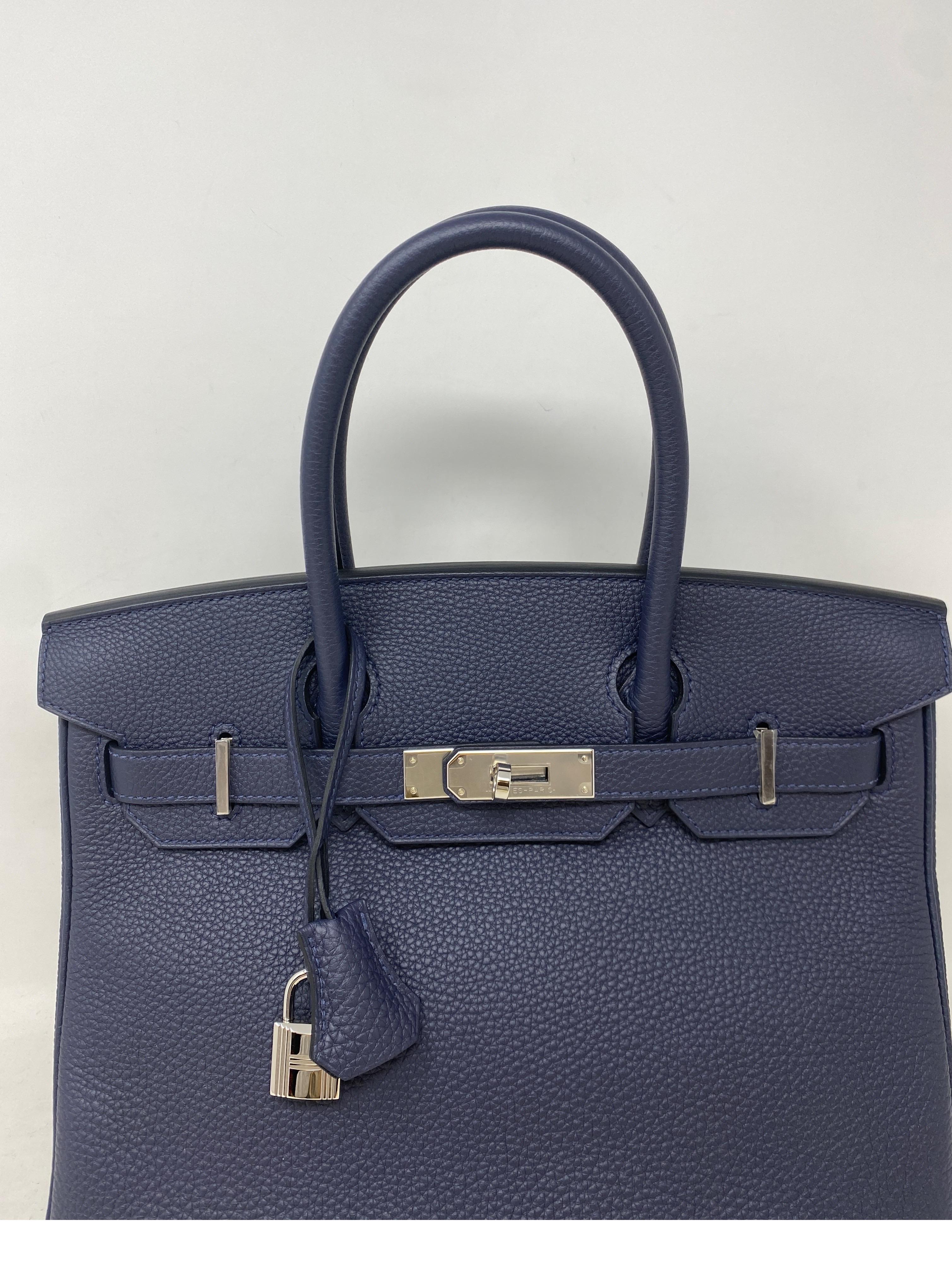 Hermes Navy Birkin 30 Bag 11