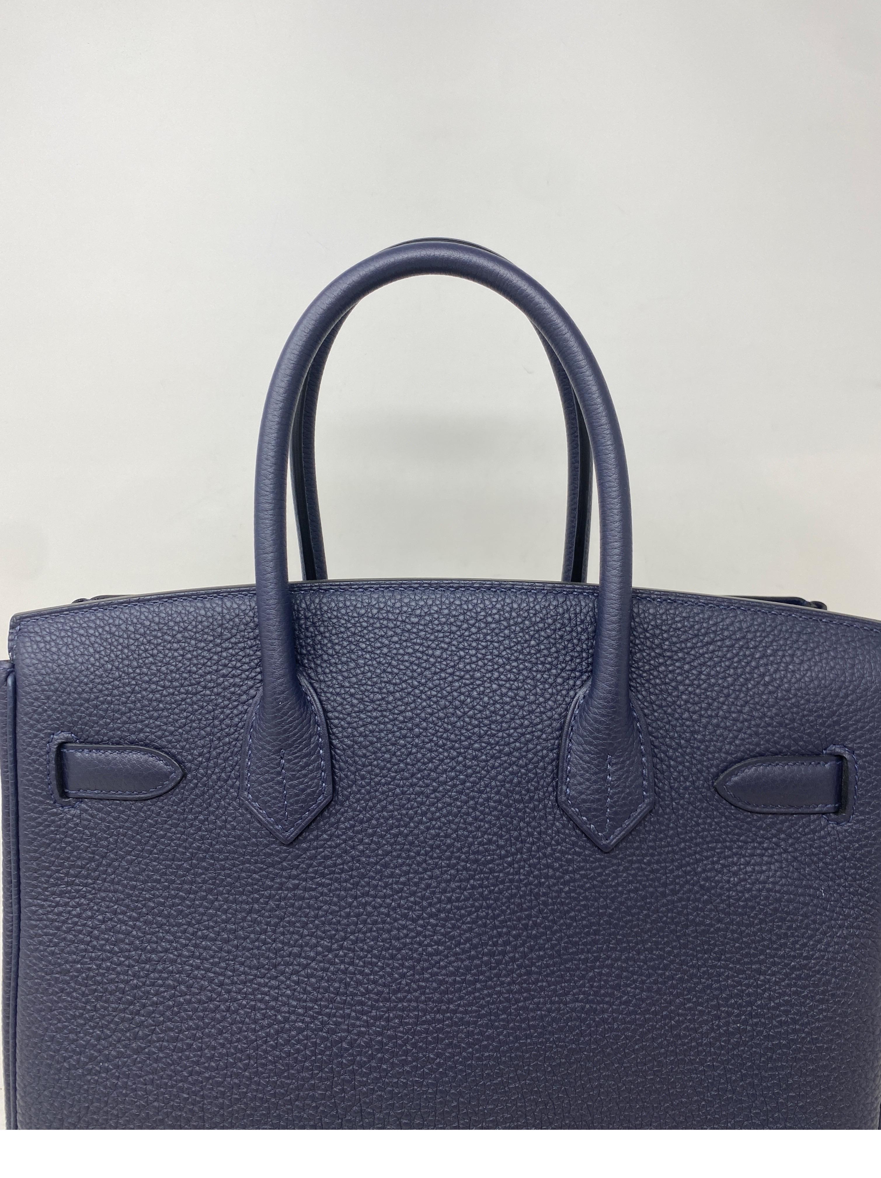 Women's or Men's Hermes Navy Birkin 30 Bag 