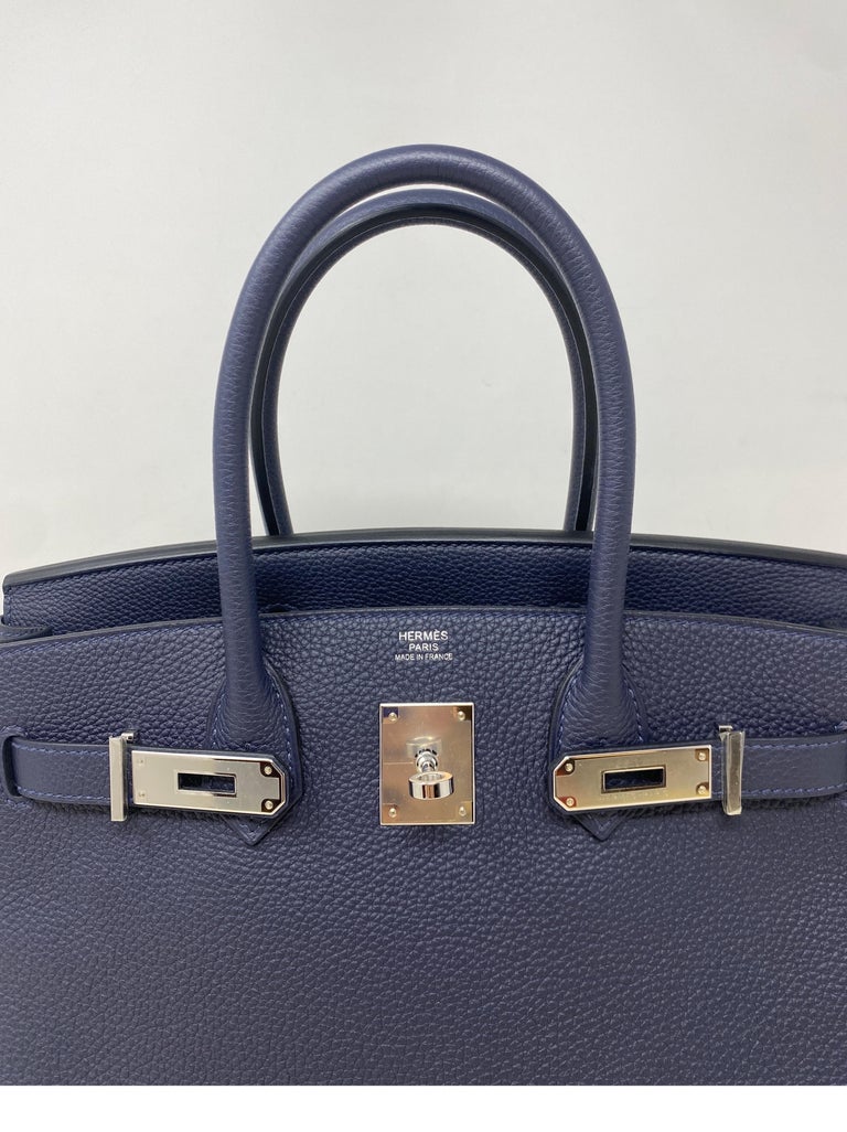 Hermès HERMES BIRKIN 30 Navy blue Leather ref.879815 - Joli Closet