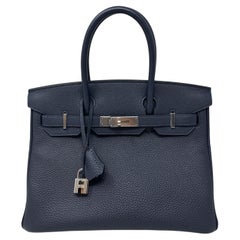 Hermes Navy Birkin 30 Bag