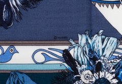 Hermes Navy Black Cashmere Kachinas Shawl