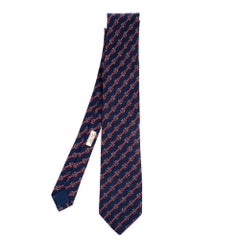 Hermes Navy Bleu Cravat In Silk