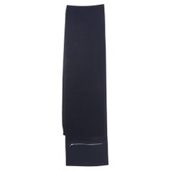 Hermes Navy Blue Cashmere Blend Nylon Pocket Detailed Just In Case Muffler