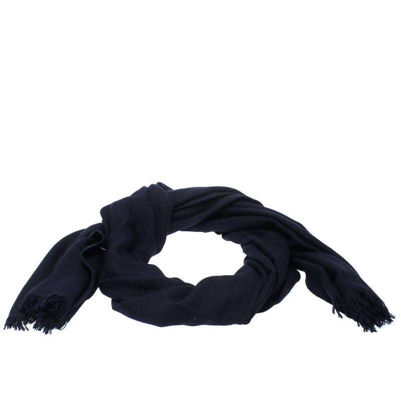 This Infinity shawl from Hermes is stunning in its simplicity. It comes in a stylish navy blue, with frayed edges that make it playful. The combination of warm cashmere and smooth silk make it a luxurious buy.

Includes: The Luxury Closet Packaging

