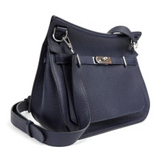 Hermès Navy Blue Clemence Jypsiere 28