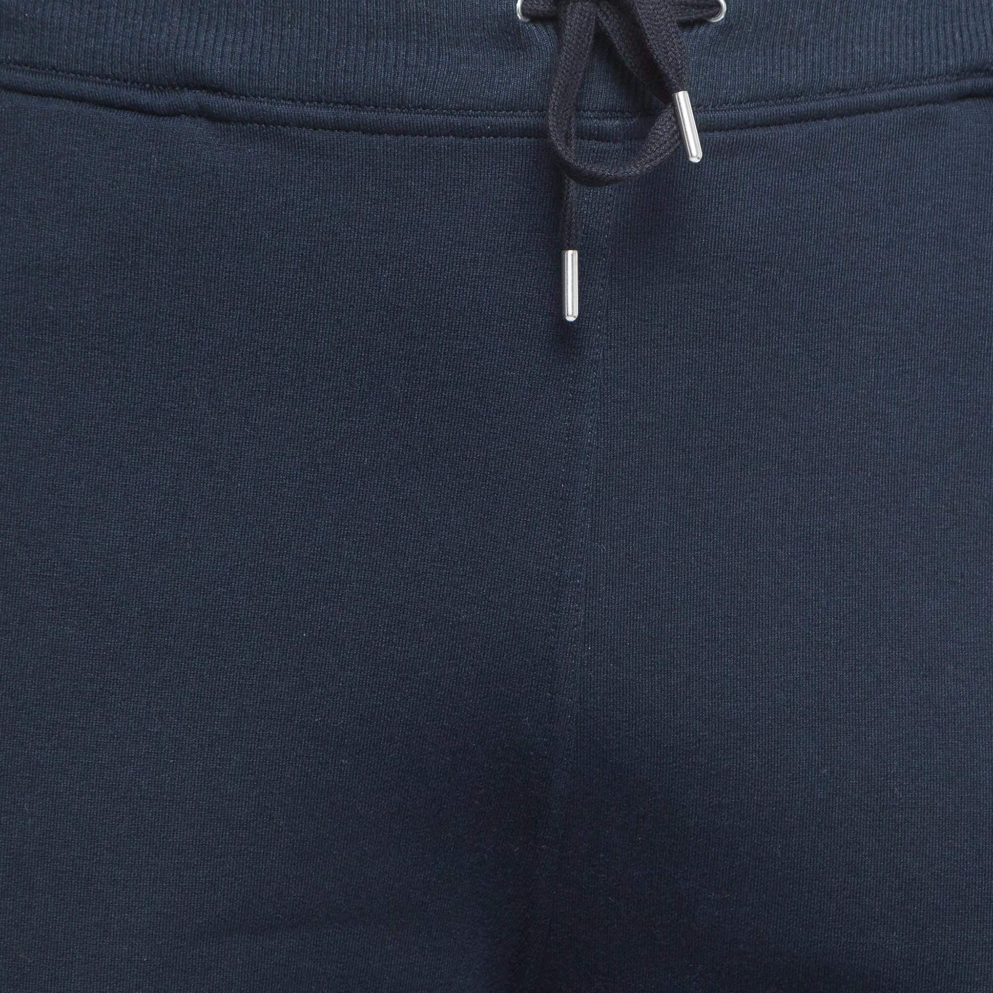 Hermes Navy Blue Cotton Drawstring Joggers XXL For Sale 1