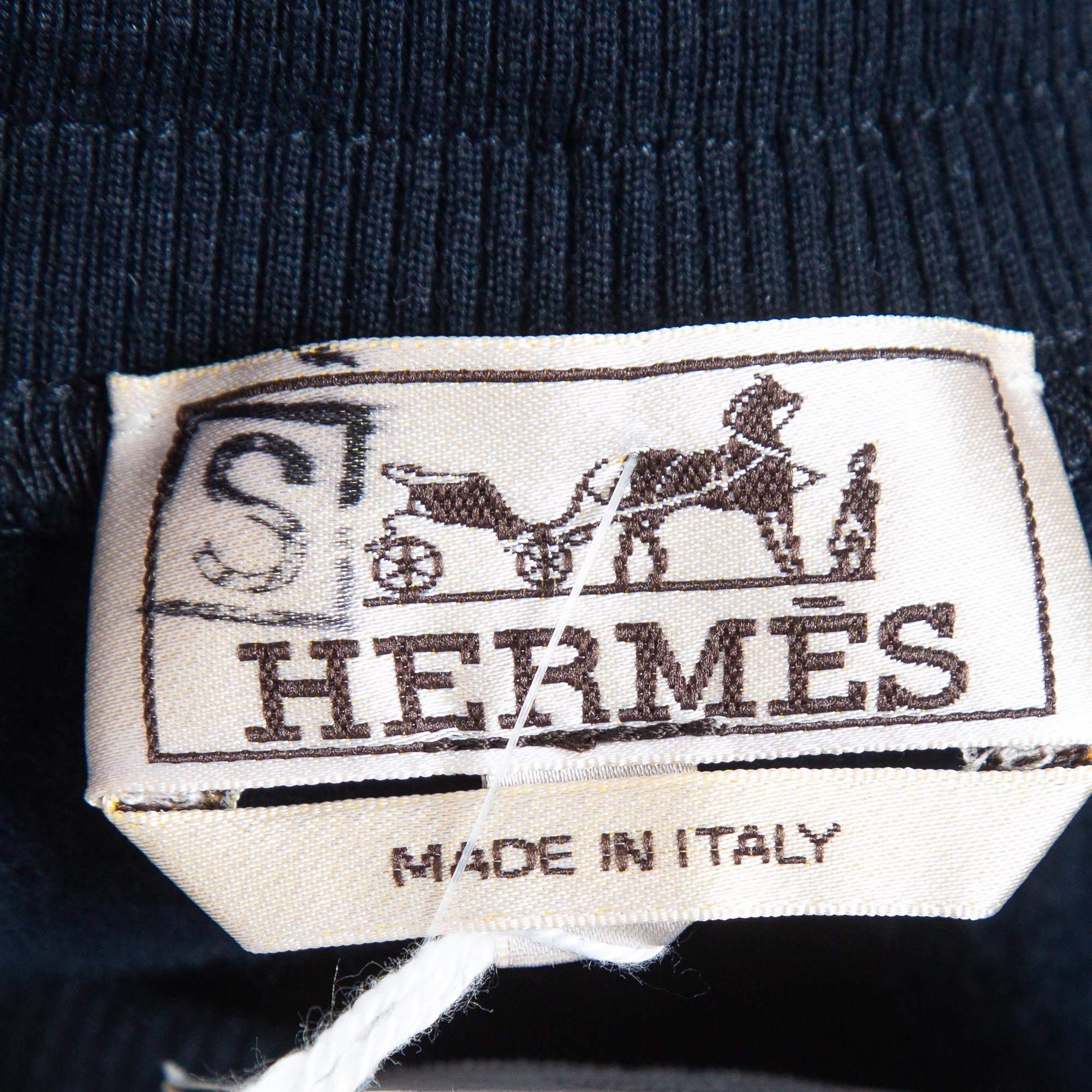 Hermes Joggers à cordon de serrage en coton bleu marine XXL en vente 2