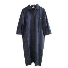 Hermès  Robe chemise d'inspiration bleu marine en coton, taille 42 