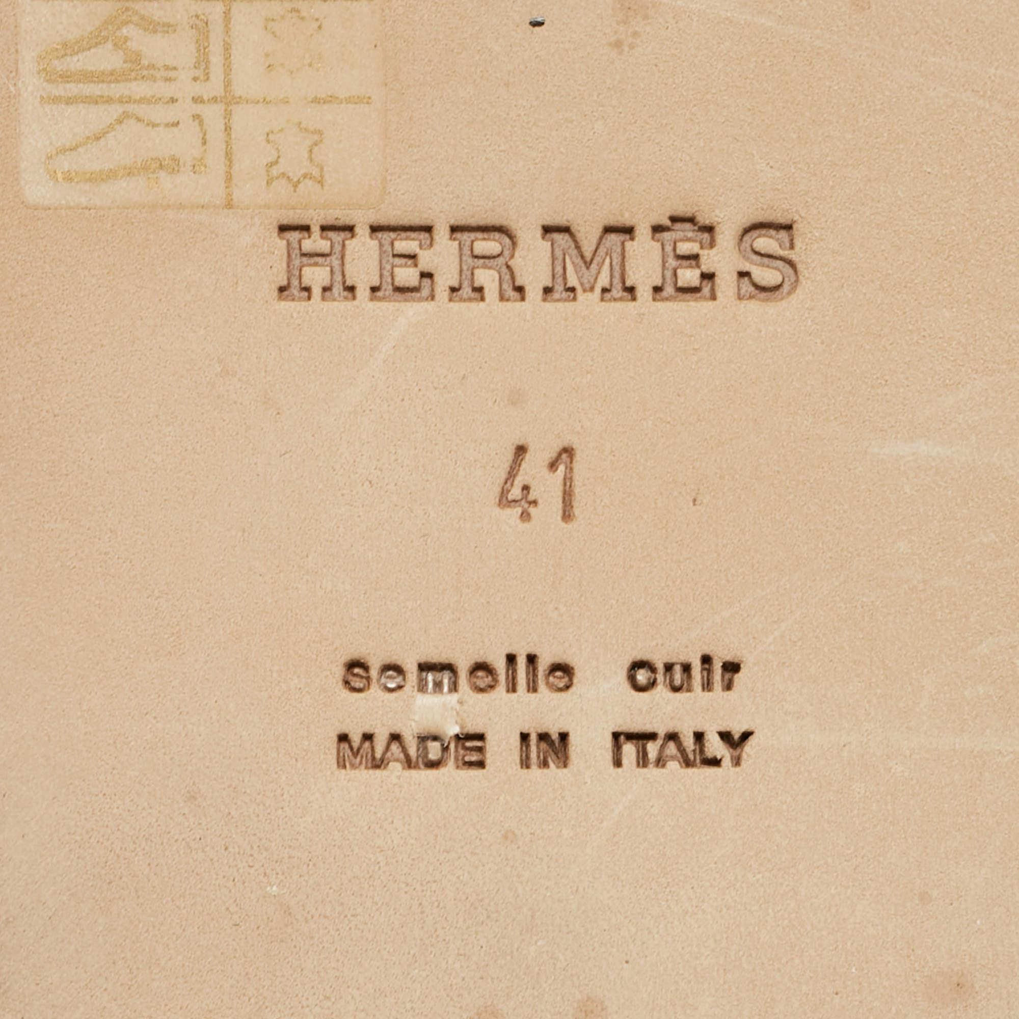 Men's Hermes Navy Blue Denim Izmir Slides Size 41