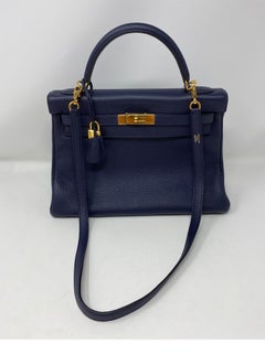 Hermes Navy Blue Kelly 32 Bag