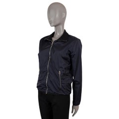 HERMES navy blue nylon FLEECE LINED Windbreaker Jacket XL