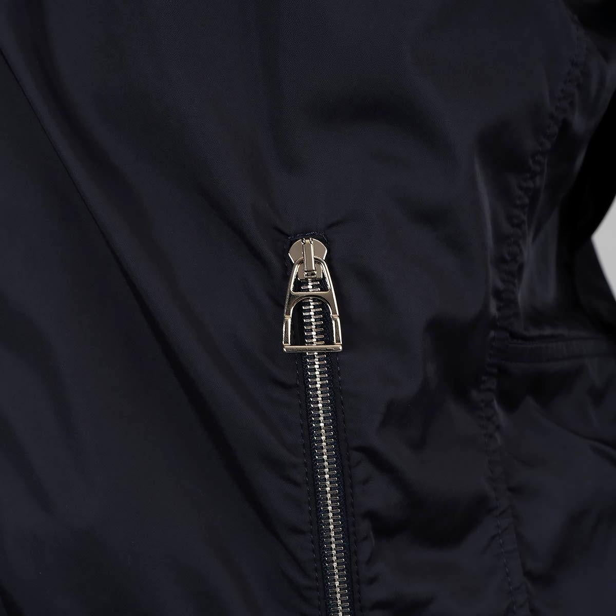 HERMES navy blue nylon FLEECE LINED Windbreaker Jacket XL For Sale 2