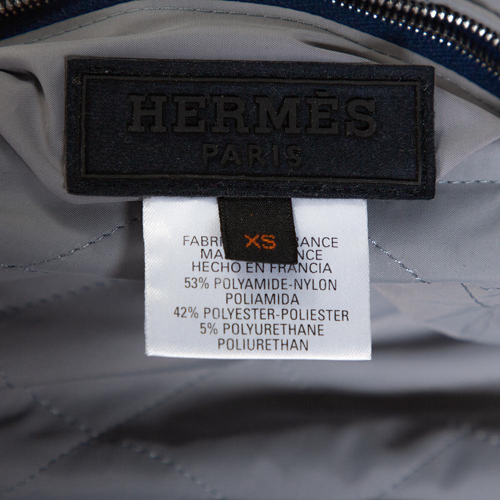 Hermes Navy Blue Quilted Reversible Jacket XS 3