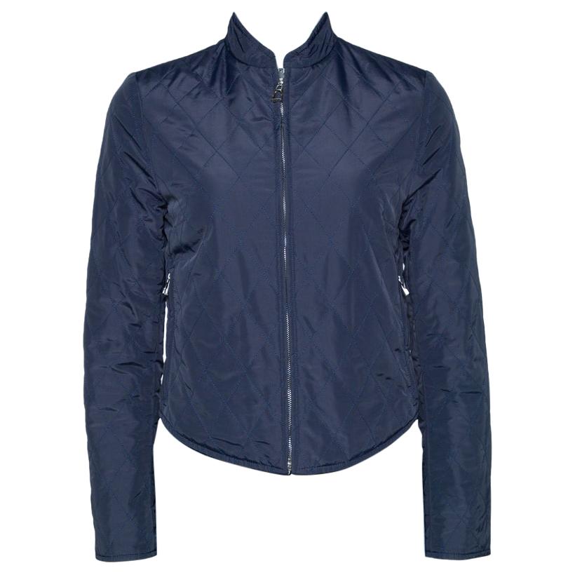 Hermes Navy Blue Quilted Reversible Jacket XS