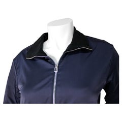 Hermès Navy Blue Warm-Up Fleece Bomber Jacket