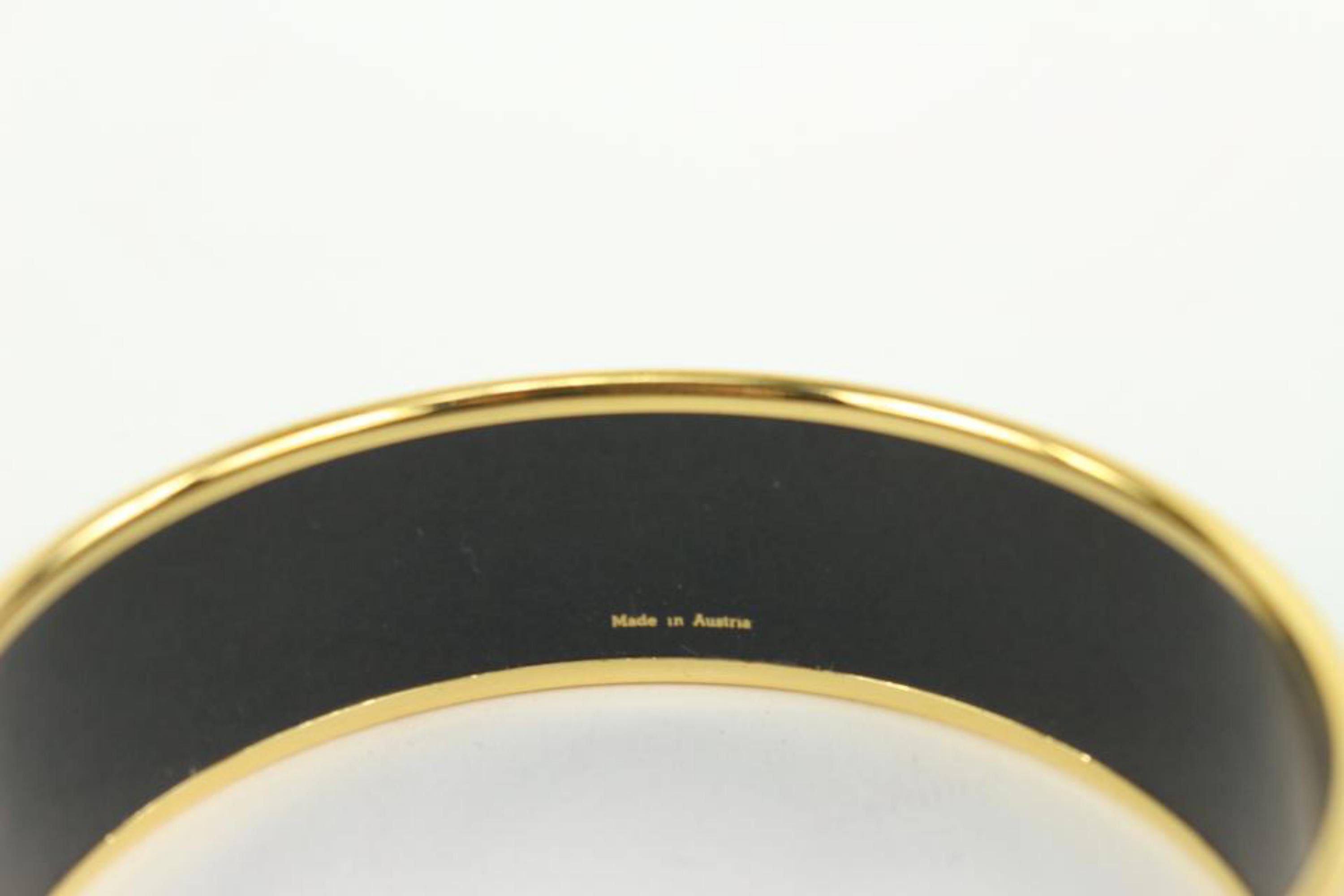 Hermès Navy Blue x Gold Horse Motif Cloisonne Bangle Bracelet Cuff 105h21 In Fair Condition In Dix hills, NY