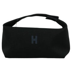 Hermes Navy Canvas Bride-A-Brac Pouch Bag