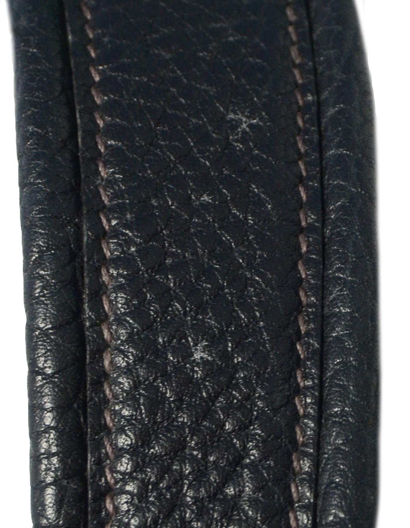 Hermes Navy Clemence Leather Shoulder Bag 1