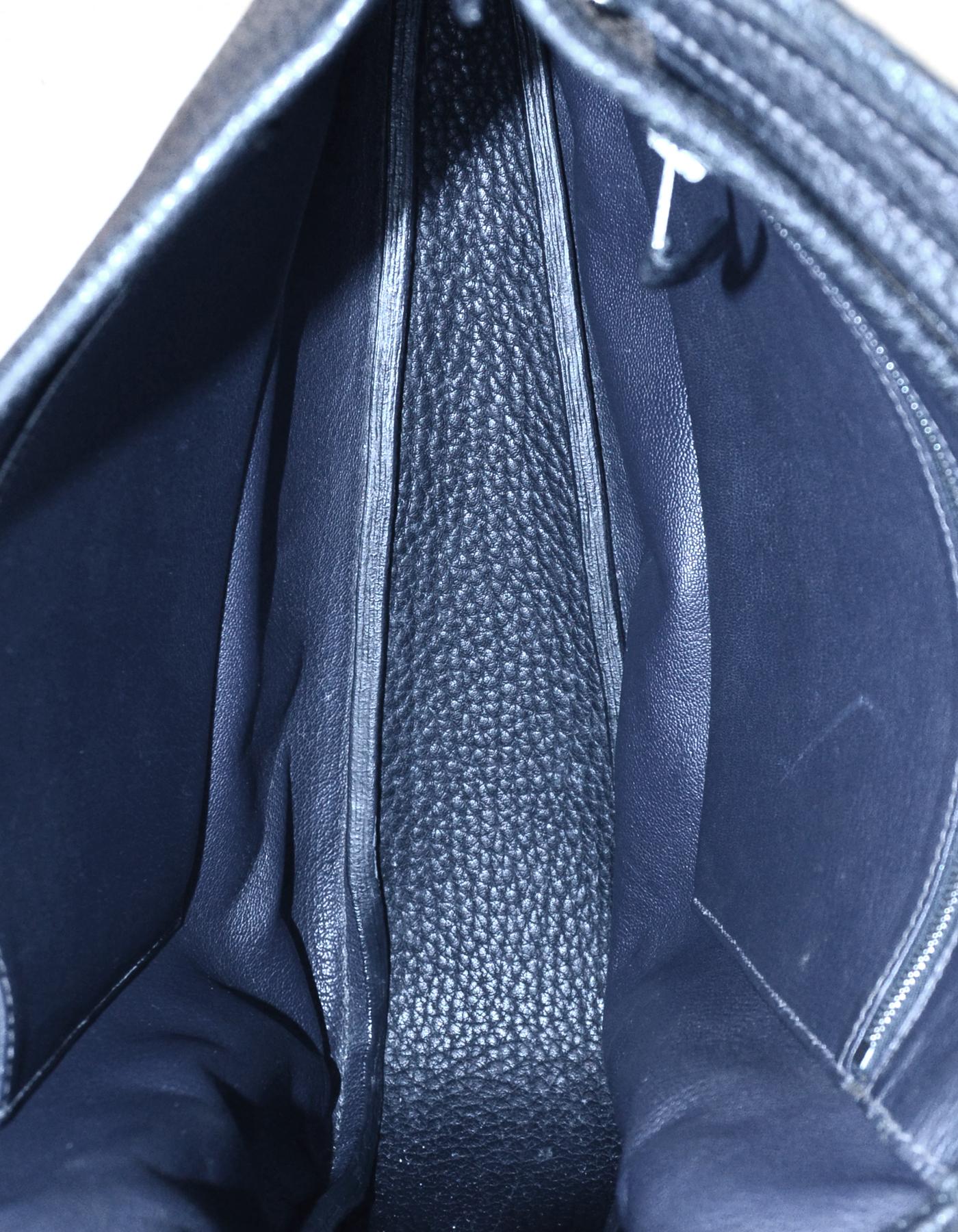 Hermes Navy Clemence Leather Shoulder Bag 4