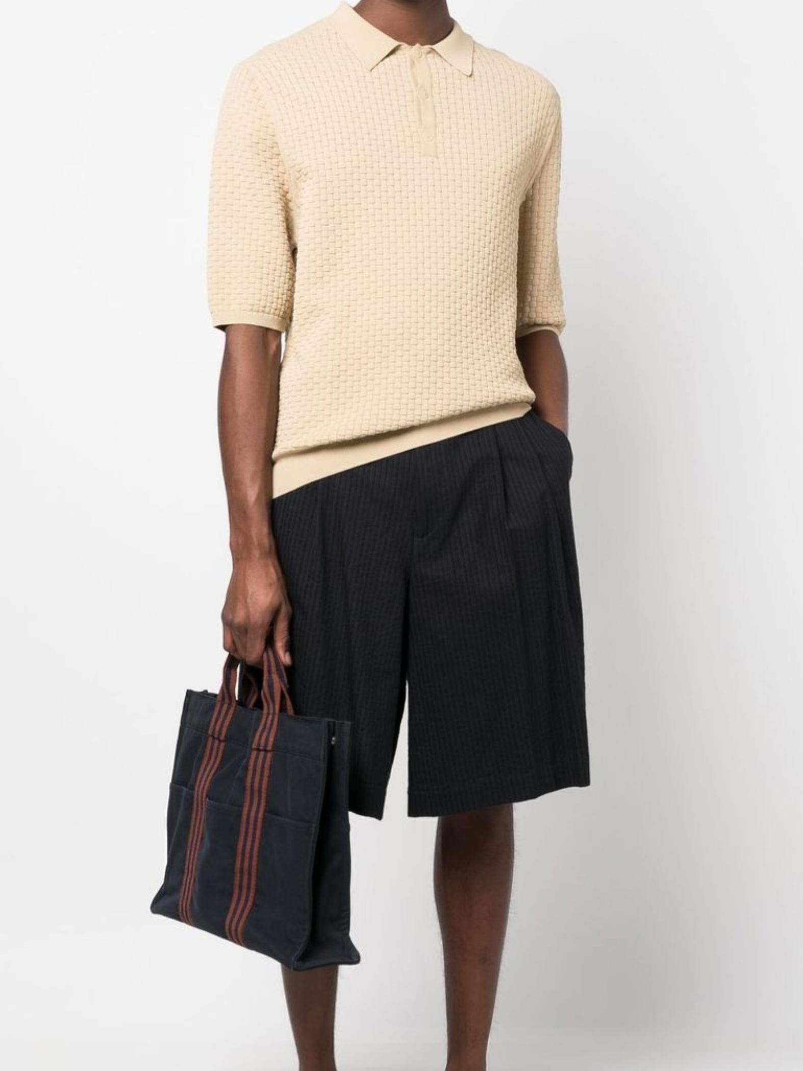 Women's or Men's Hermes Navy cotton Toto Medium Tote Bag For Sale