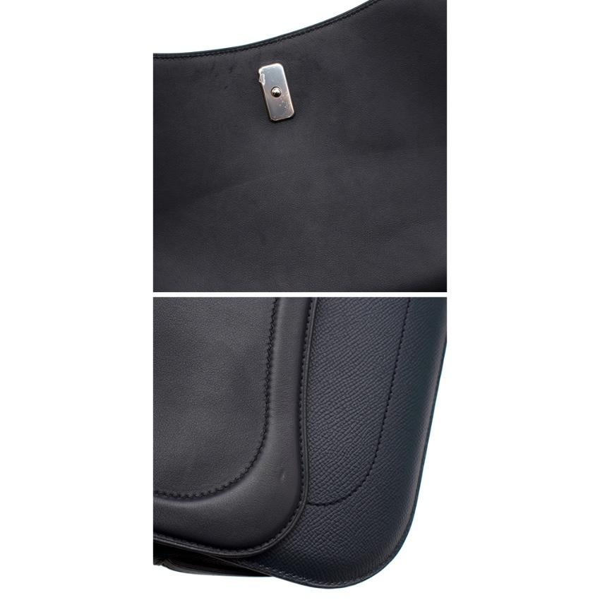 Hermes Navy Epsom & Swift Leather Harnais Bag PHW For Sale 1