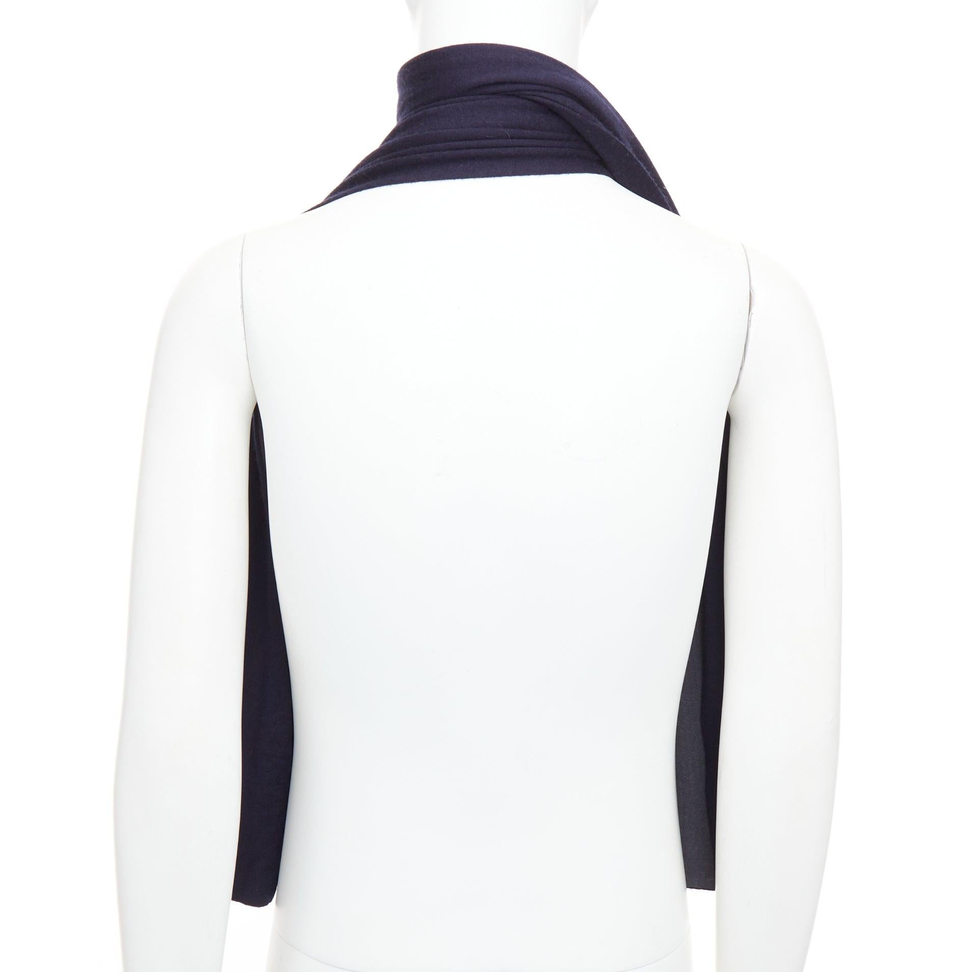 HERMES Marinegrauer Kaschmir-Seiden-Wendeschal mit H-Anagramm, langes Jersey-Tuch Herren im Angebot