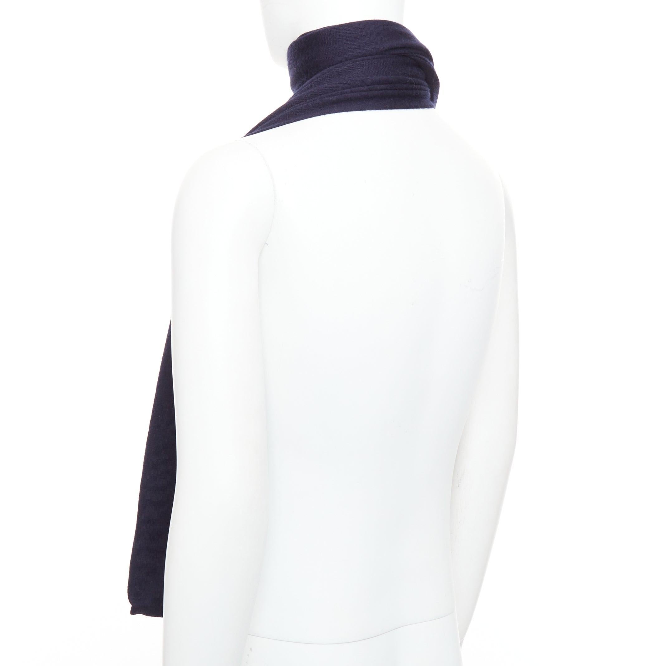 HERMES Marinegrauer Kaschmir-Seiden-Wendeschal mit H-Anagramm, langes Jersey-Tuch im Angebot 1