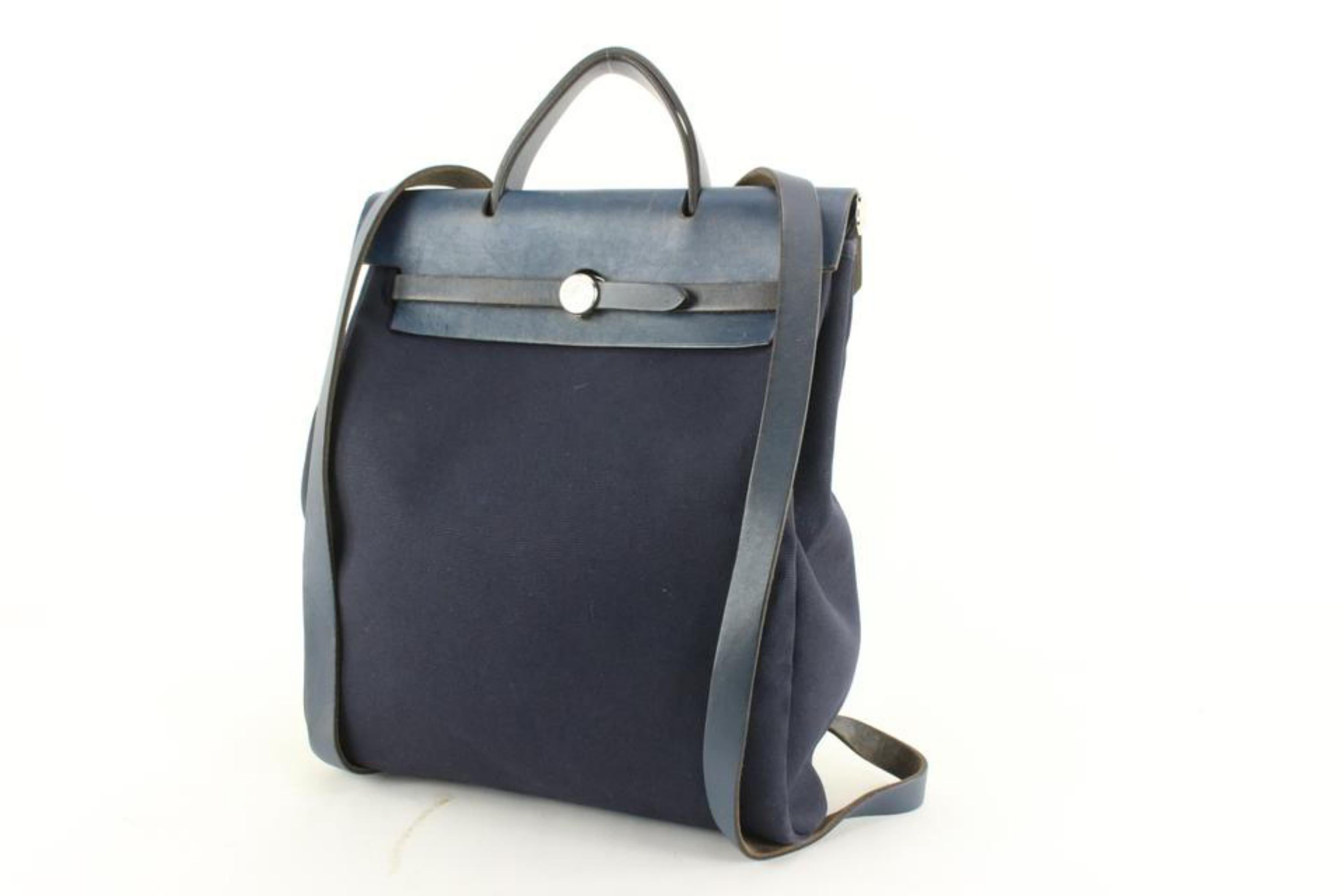 Hermès Navy Herbag Backpack Sac a Dos 15h712s 2