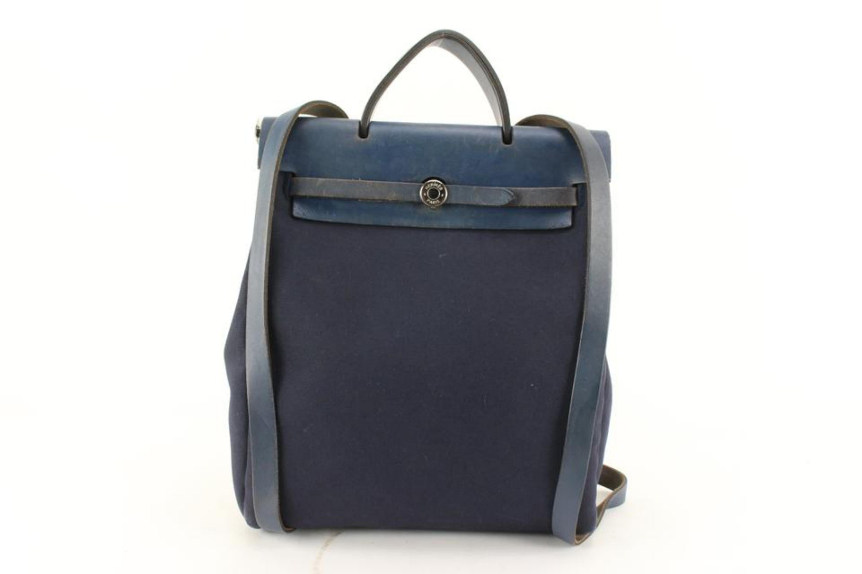 Hermès Navy Herbag Backpack Sac a Dos 15h712s 5