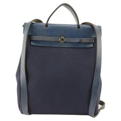 Hermès Navy Herbag Rucksack Sac a Dos 15h712s